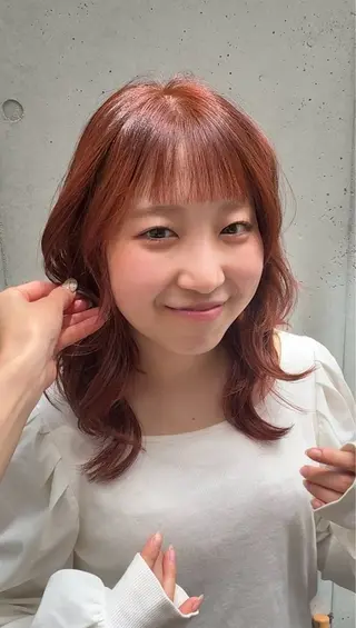 ミディアム カラー 韓国レイヤー/透明感 カラー/RIN🎀のヘアスタイル