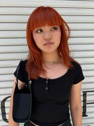 セミロング カラー 大西 柚羽のヘアスタイル