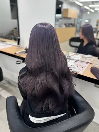 ロング カラー ヘアアレンジ 🤍淡色ピンク&ラベ ンダーYUKI🤍のヘアスタイル