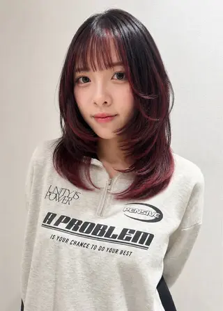 セミロング 透明感カラー/ボブ 高野菜瑠のヘアスタイル