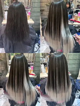ロング カラー ササ キのヘアスタイル