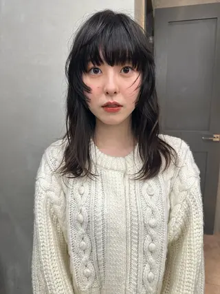 ミディアム カラー ボブ/似合わせカット /ニュアンスカラーのヘアスタイル