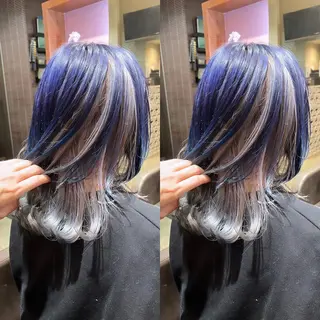 セミロング カラー 髪質改善・縮毛矯正 特化・ユウシンのヘアスタイル