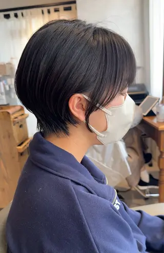 ショート 日比崚介🍀 おくれげ小顔カットのヘアスタイル