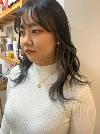 ロング カラー パーマ ヘアアレンジ メンズ nishi fuyumiのヘアスタイル