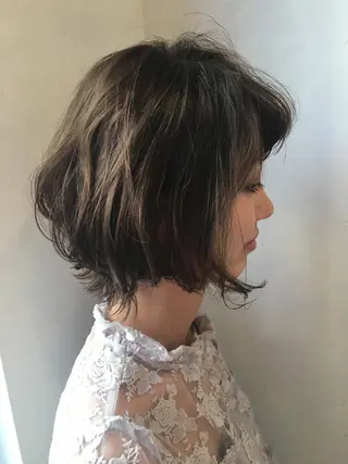 ミディアム カラー パーマ TOWA 野村　コウダイのヘアスタイル