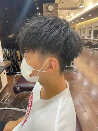 ショート カラー パーマ メンズ レディースカット いからしゆうたのヘアスタイル
