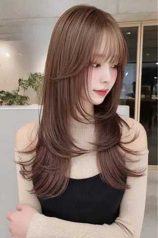 ロング カラー 🍒モテ暖色カラー × うる艶✧ ゆなのヘアスタイル