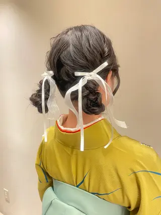 セミロング ヘアアレンジ 神谷 亜結美のヘアスタイル