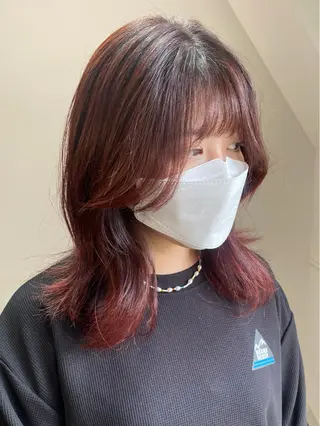 ミディアム カラー ヘアアレンジ レイヤーカット×髪質 改善🇰🇷シオリのヘアスタイル
