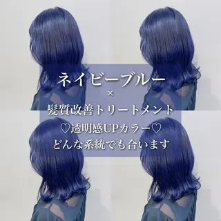 ロング カラー ラベンダー💜 グレージュ🩶のヘアスタイル