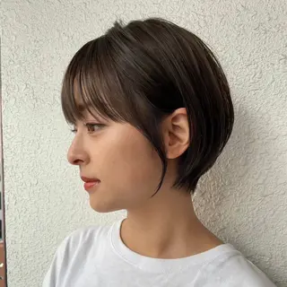 ショート りな💗垢抜け前髪/ レイヤー💗縮毛矯正のヘアスタイル