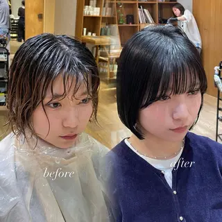 ショート カラー パーマ 縮毛矯正/レイヤー 🌙児玉光瑠のヘアスタイル