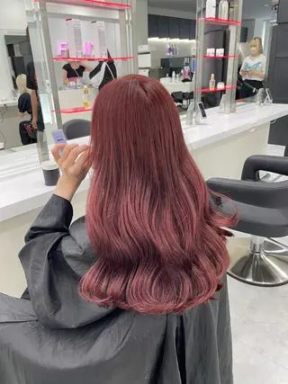 ロング カラー ラベンダー💜 グレージュ🩶のヘアスタイル