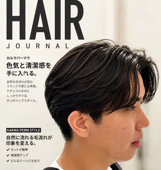 ショート パーマ メンズ 🐉men's 🌈毛流れパーマ綱島のヘアスタイル