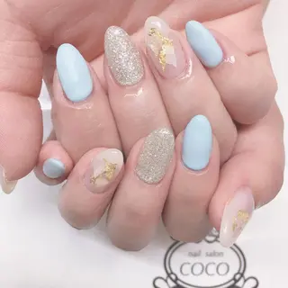 ミディアム カラー パーマ ヘアアレンジ メンズ キッズ ネイル マツエク・マツパ nail Berunaのネイルデザイン