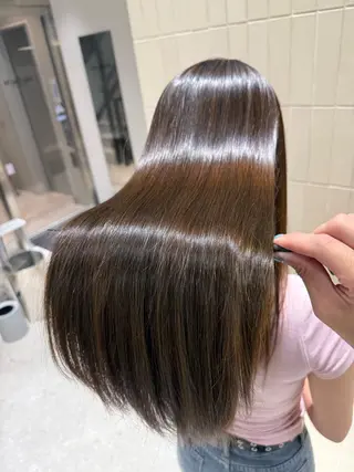 ロング カラー パーマ ヘアアレンジ 縮毛矯正/髪質改善/ ブリーチ毛/木元渓太のヘアスタイル