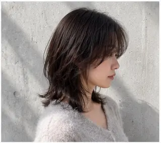 ミディアム カラー パーマ 透明感カラー レイヤー/コウスケのヘアスタイル