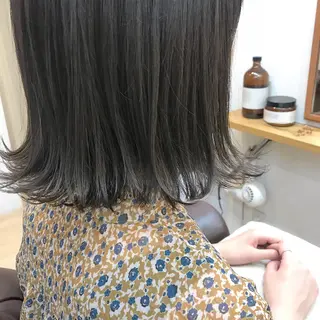 ミディアム カラー クニモトハルナ ボブ/柔らかカラーのヘアスタイル
