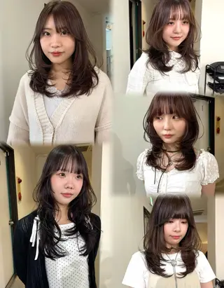 ロング カラー mizuki/ピンク ベージュ.レイヤーのヘアスタイル