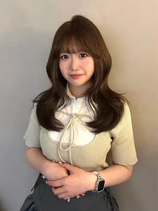 ロング カラー 💗渋谷/韓国/レイ ヤー顔周りSayaのヘアスタイル