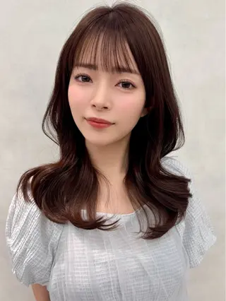 セミロング カラー リオ艶髪️🫧 透明感カラー🦋のヘアスタイル