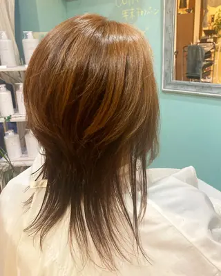 ミディアム カラー 谷川 穂のヘアスタイル