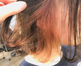 ミディアム カラー パーマ ヘアアレンジ kenta GATTACAのヘアスタイル