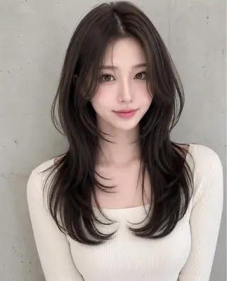 セミロング カラー ヘアアレンジ 🌫️大人韓国ヘア 🌫️naoyaのヘアスタイル