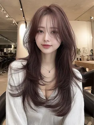 ロング ヘア＆アイまつげ🪽 パーマ🎀秋山 沙有のマツエク・マツパデザイン