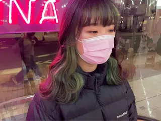 ロング カラー パーマ ヘアアレンジ メンズ キッズ ネイル マツエク・マツパ アイブロウ 🐺ウルフ×ハイトー ン🖤Yukinoのヘアスタイル