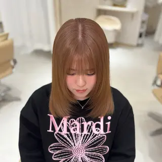 セミロング カラー りほ/顔周りカット/ レイヤーカットのヘアスタイル