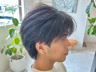 ショート センターパート 韓国ヘア・綾也のヘアスタイル