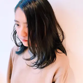 セミロング カラー 中川 竜誠のヘアスタイル