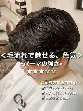 ショート パーマ メンズ シャドウパーマ 小形のヘアスタイル