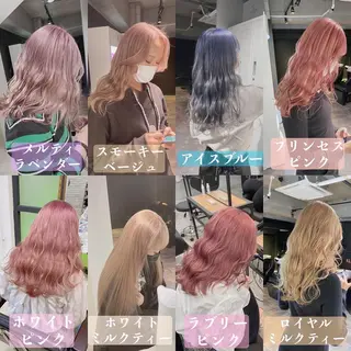 セミロング カラー esu 天満のヘアスタイル