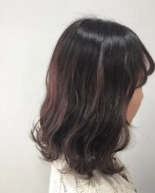 ミディアム カラー 脱白髪染め美容師 竹内涼乃のヘアスタイル
