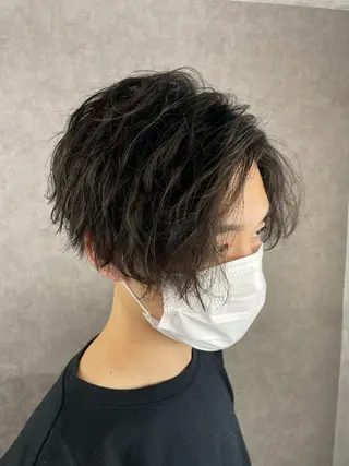 ミディアム パーマ メンズ メンズ専門 中島俊【朝霞】のヘアスタイル