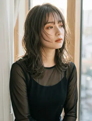 ミディアム カラー ヘアアレンジ Crystal magic 💫宮崎のヘアスタイル