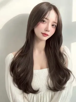 ロング カラー 鍋島 美華のヘアスタイル