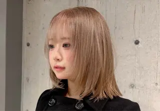 ミディアム カラー 柔め透明感血色カラー 暖色/レイヤー/ゆいのヘアスタイル