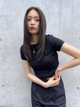 ロング 高山沙来/ストレート パーマ特化/縮毛矯正のヘアスタイル