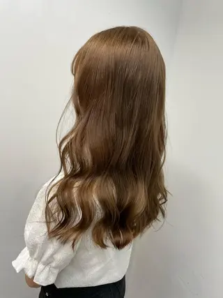 ミディアム カラー ヘアアレンジ 髪質改善×ハイトーン 中田啄也のヘアスタイル