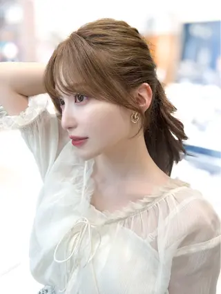 セミロング 顔周り/くびれヘア 韓国ヘア💕風間るなのヘアスタイル
