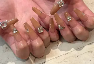 ネイル 韓国/ワンホン/長さ 出しつけ放題🎀のネイルデザイン