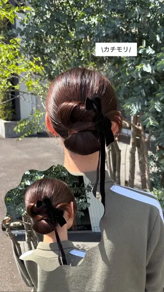 セミロング ヘアアレンジ 高橋 乙葉のヘアスタイル