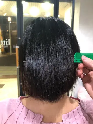 ショート パーマ 縮毛矯正/髪質改善 予約はリクエストからのヘアスタイル