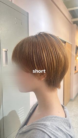 ショート カラー 🌙似合わせカット ⭐️ハイトーンボブのヘアスタイル