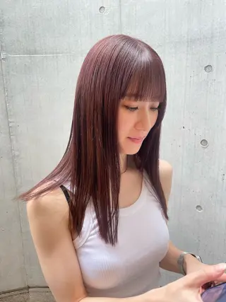 セミロング カラー 【表参道】Ruri デジタルパーマのヘアスタイル