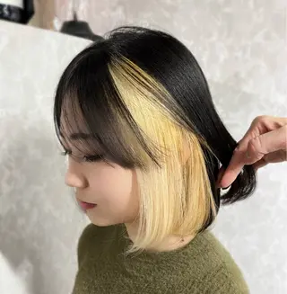 ミディアム カラー 池田 真衣のヘアスタイル